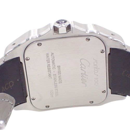 Santos 100LM W20073X8 Stainless Steel Automatic Watch, Silver/Gray, Purchased in April 2018, with Warranty