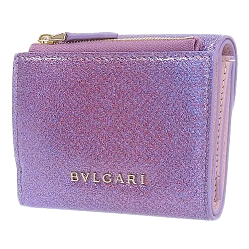 Serpenti Forever Tri-fold Wallet, 3-fold Mini Wallet, Snake Motif, Glitter Leather