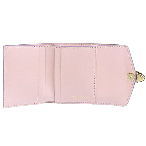 Serpenti Forever Tri-fold Wallet, 3-fold Mini Wallet, Snake Motif, Glitter Leather