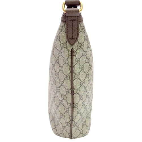 Ophidia Web Line Crossbody Bag, Shoulder/Crossbody, Double G Half Moon Shape, GG Supreme Canvas, Beige/Ebony, 547939