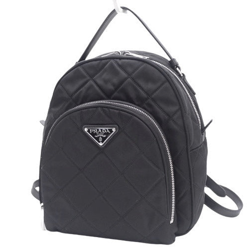 Quilted shoulder/mini backpack in nylon and Saffiano leather, TESSUTO IMPUNTU NERO (1BZ066)