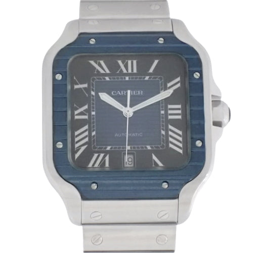 Santos de Cartier LM WSSA0048 Stainless Steel Automatic Watch, Silver, Purchased in November 2022, with 2022 Warranty