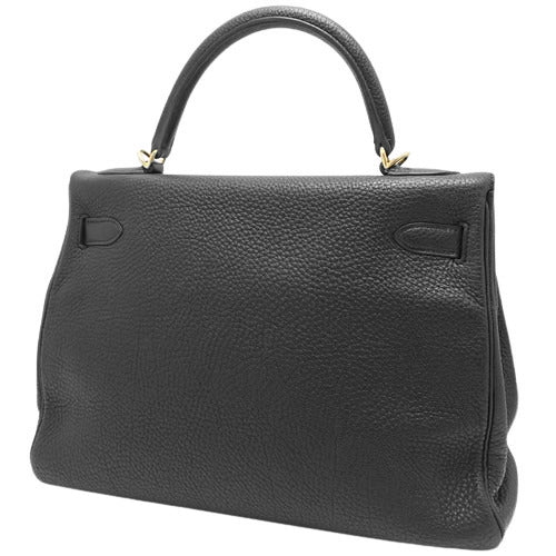 Kelly 32 (inner-stitched) Togo leather, black, gold hardware, □O stamp.