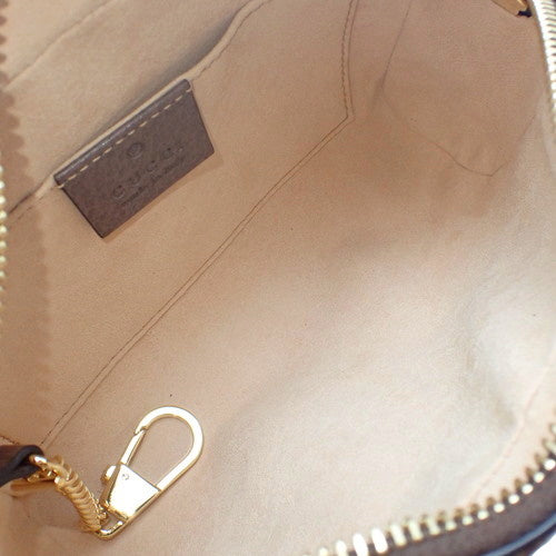 GG Supreme Ophidia Mini Bag with Web Stripe, Shoulder Bag, Crossbody Bag, Mini Pochette, Leather and GG Supreme Canvas, Beige/Ebony, 517350 96IWS 8745