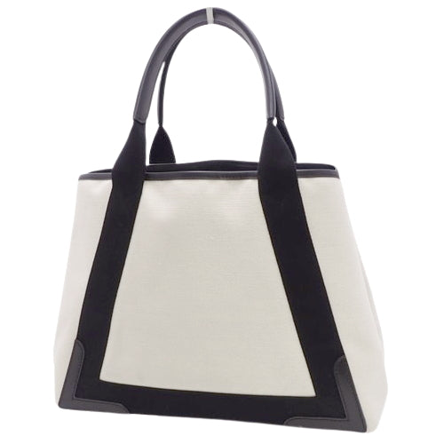 Navy Medium Cabas Cotton Canvas Calfskin Off-White Black 5812922HH3N9260 (Currently in production as of June 2024) Navy Cabas M Handbag Shopping Bag