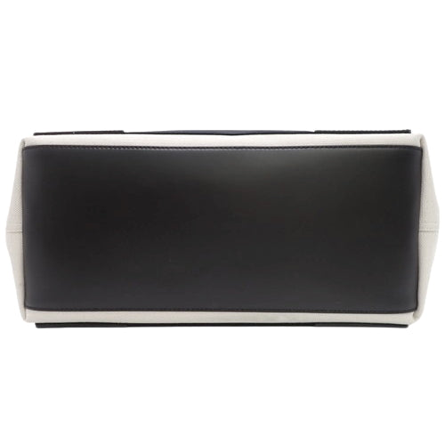 Navy Medium Cabas Cotton Canvas Calfskin Off-White Black 5812922HH3N9260 (Currently in production as of June 2024) Navy Cabas M Handbag Shopping Bag