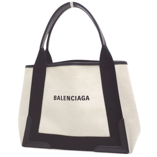 NAVY Small Cabat, Canvas &amp; Calfskin, Off-White, 339933, Navy Cabat S handbag