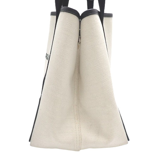 NAVY Small Cabat, Canvas &amp; Calfskin, Off-White, 339933, Navy Cabat S handbag