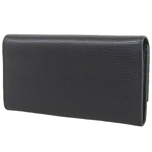 GGマーモント ダブルG レザー コンチネンタルウォレット レザー ブラック ‎456116 CAO0G 1000(2024年5月現在現行品) 2つ折り 二つ折り