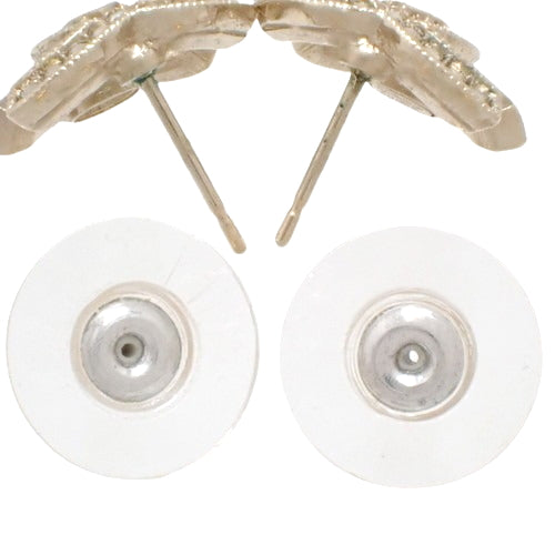 Coco Mark Rhinestone Earrings Metal (GP) Accessories Jewelry