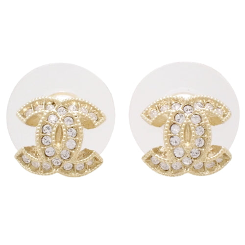 Coco Mark Rhinestone Earrings Metal (GP) Accessories Jewelry