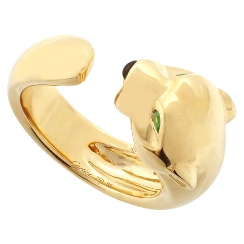 パンテール ドゥ カルティエ リング ツァボライトガーネット/オニキス イエローゴールド K18YG アクセサリー ジュエリー 豹モチーフ ヒョウ