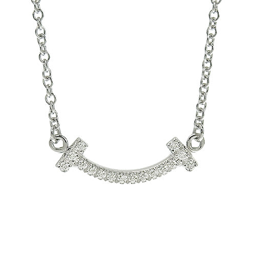 Smile Pendant, Diamond, White Gold (K18WG), Accessory, Jewelry, T Smile