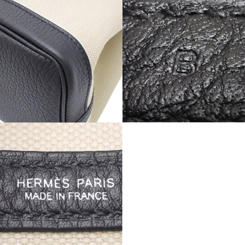 Garden Party TPM Toile Militaire, Néogonde, Palladium hardware, Beige, Black, Silver hardware, B stamp.