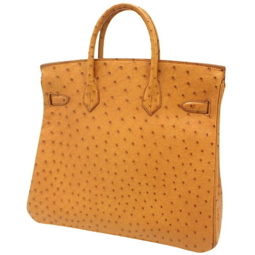 Autocloire 32, Ostrich Leather, Cognac Color, Gold Hardware, □A Stamp