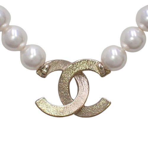 Coco Mark Faux Pearl Necklace Metal (GP) Faux Pearl Rhinestone Accessory Jewelry