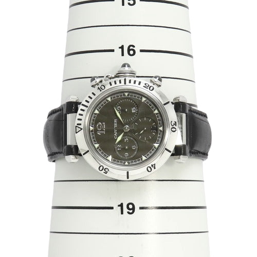 Pasha Chronograph 38mm W3107355 Leather Automatic Limited Edition Gray Black [Warranty Included]