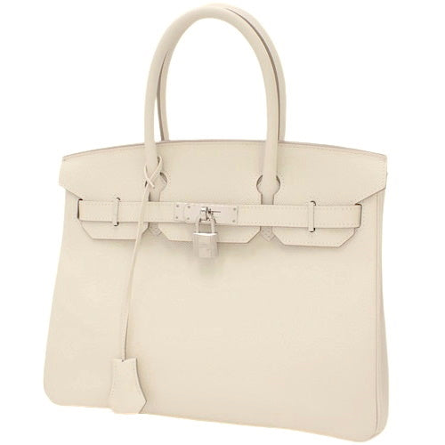 Birkin 30, Epsom calfskin, palladium hardware, Creme (color), silver hardware, A stamp (indicating year of manufacture).