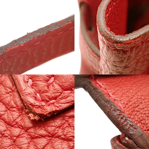 Birkin 25 Rouge vif Togo Palladium Hardware Silver Hardware A Stamp Tote Bag
