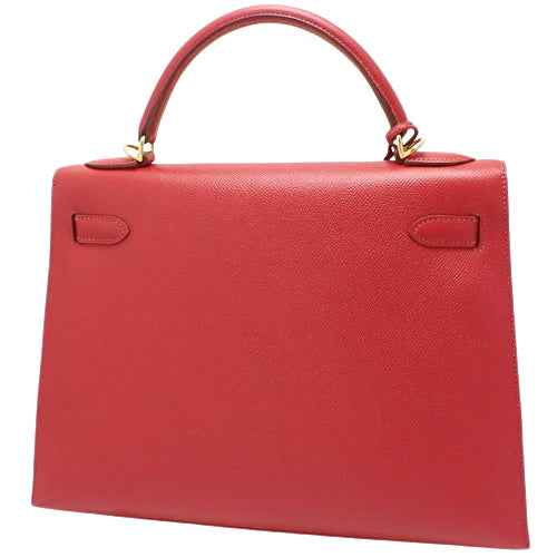 Kelly 32 (Exterior Stitched) Kuschel Rouge Vif Gold Hardware □D Stamp