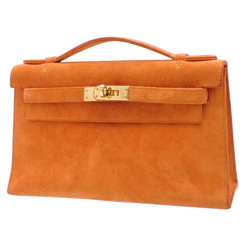 Kelly Pochette, Doblis leather, orange, gold hardware, □I stamp.