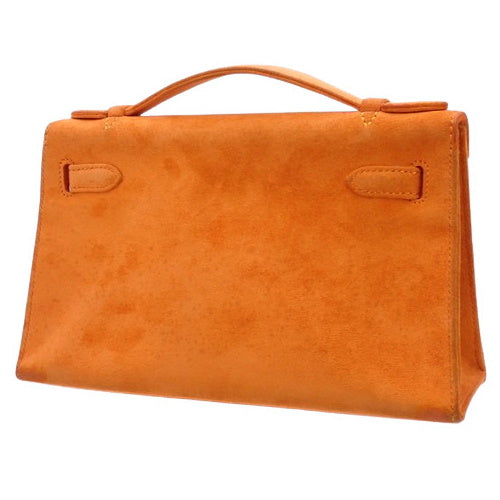 Kelly Pochette, Doblis leather, orange, gold hardware, □I stamp.