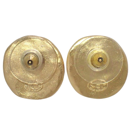 Cocomark Rhinestone Earrings, Metal (GP), Rhinestone Accessories, Circle, Round