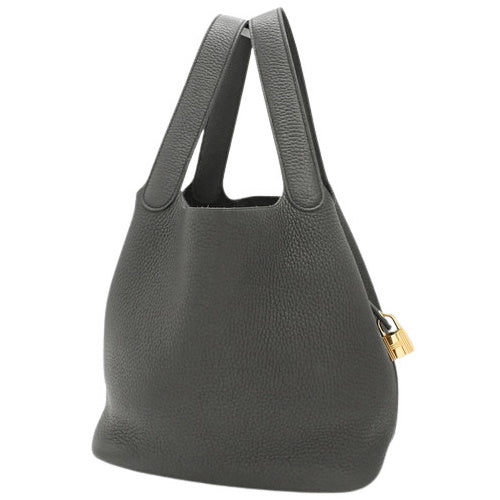 Picotin Lock MM Taurillon Clemence Leather Tote Bag with Gold Hardware and D Stamp
