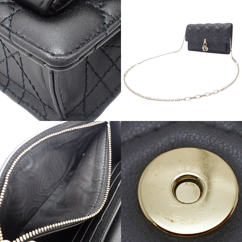 Canutage My Dior Daily Chain Pouch, Lambskin, Black, S0937ONMJ_M900 (currently available as of August 2024).  2-way bag: shoulder bag, crossbody bag, clutch, shoulder wallet.