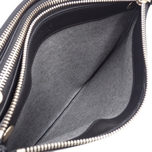 Trio Large Leather Pouch, Black, Old Logo, Shoulder Bag, Crossbody Bag