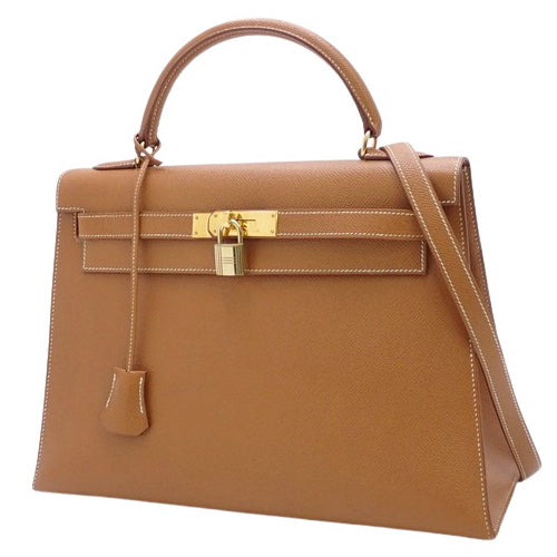Kelly 32 (Exterior Stitched)  Kushbel Leather, Gold Hardware,  〇X Stamp