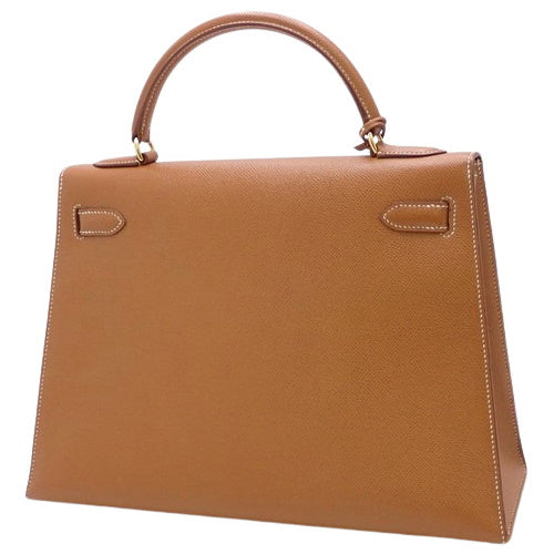 Kelly 32 (Exterior Stitched)  Kushbel Leather, Gold Hardware,  〇X Stamp