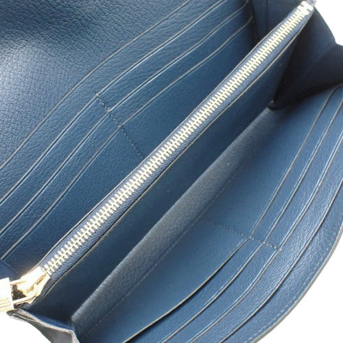 ケリーウォレット ロング オーストリッチ ブルーロイ ゴールド金具 A刻印