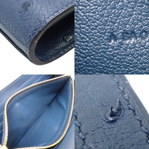 ケリーウォレット ロング オーストリッチ ブルーロイ ゴールド金具 A刻印