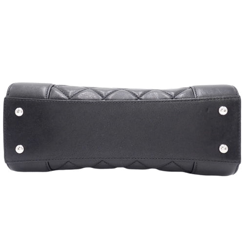 Matelasse Coco Mark Chain Handbag, Lambskin, Black, Shoulder Bag
