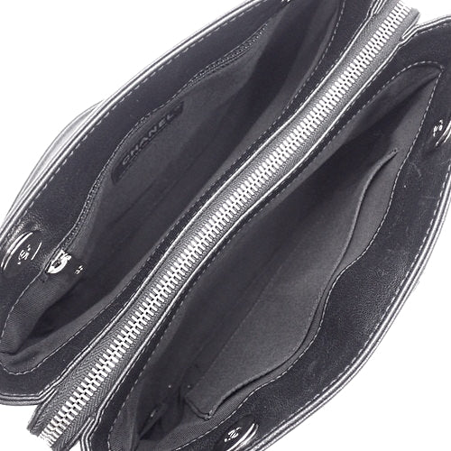 Matelasse Coco Mark Chain Handbag, Lambskin, Black, Shoulder Bag