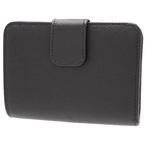 Bifold Wallet, Saffiano Leather, SAFFIANO MULTIC NERO IBISCO 1ML018 ZLP F061H, 2-Fold Mini Wallet, Double-sided Wallet