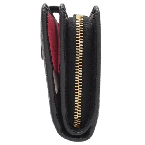二つ折り財布 2つ折り ミニウォレット 両面財布 サフィアーノレザー SAFFIANO MULTIC NERO IBISCO 1ML018 ZLP F061H