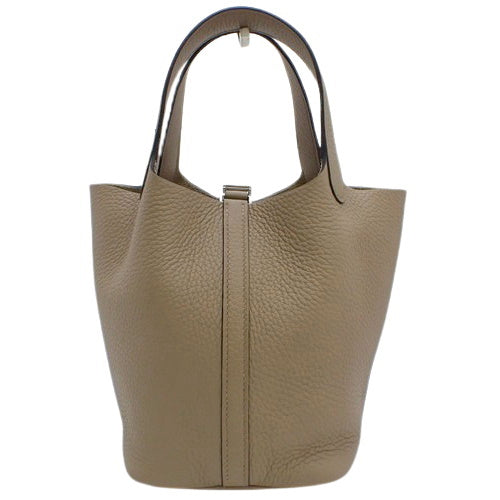 [New] Picotin Lock PM, Toron Clemence leather, Palladium hardware, Beige Marfa, Silver hardware, W stamp.