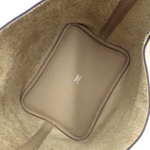 [New] Picotin Lock PM, Toron Clemence leather, Palladium hardware, Beige Marfa, Silver hardware, W stamp.