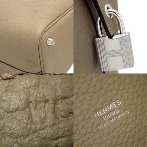 [New] Picotin Lock PM, Toron Clemence leather, Palladium hardware, Beige Marfa, Silver hardware, W stamp.