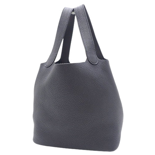 Picotin Lock MM Caban Taurillon Clemence Leather Tote Bag with Gold Hardware and U Stamp