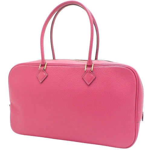 Plume Élan 28, Chevre, Rose Shocking, gold hardware, □J stamp.