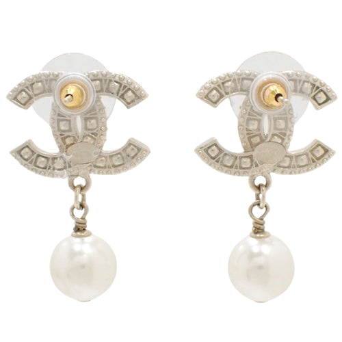 Cocomark Rhinestone Pearl Earrings, Metal (GP), Faux Pearl, Accessories, Jewelry