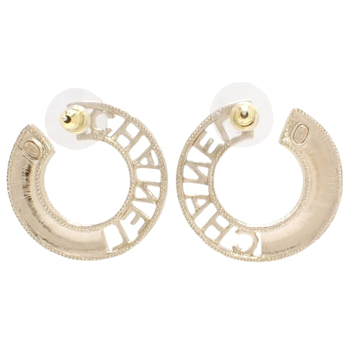 Logo Rhinestone Earrings Metal (GP) Accessories Jewelry