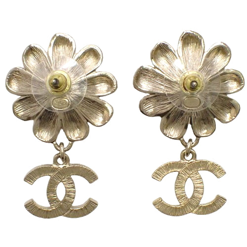 COCOMARK Flower Pearl Earrings, Metal (GP), Faux Pearl and Rhinestone, Accessory, Jewelry, Dangle, Swing, Flower