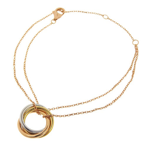 Trinity Bracelet, Diamond, Pink Gold (K18PG), Yellow Gold (K18YG), White Gold (K18WG), Jewelry, 3-circle, Diamond