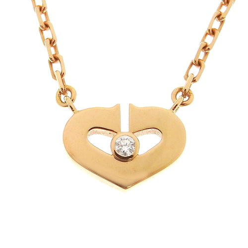 C-Heart Necklace, Diamond, Pink Gold (K18PG), Accessory, Jewelry, 1PD