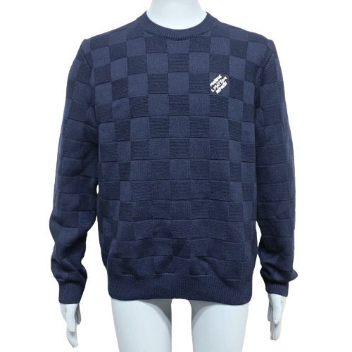 Damier pullover with pearl signature sweater, size M, wool, 1AFIVL