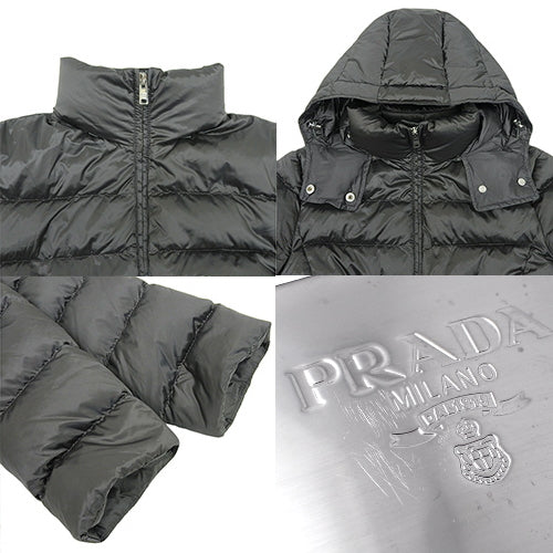 Down coat size 38 with hood
